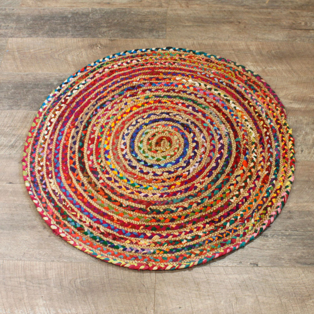 Ancient Wisdom Jute Rug ~ Round 90cms