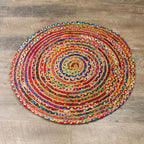 Ancient Wisdom Jute Rug ~ Round 90cms