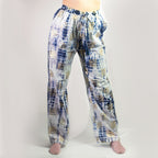 Ancient Wisdom Nomad Tie-Dye Sari Lounge Pants with Gold Print