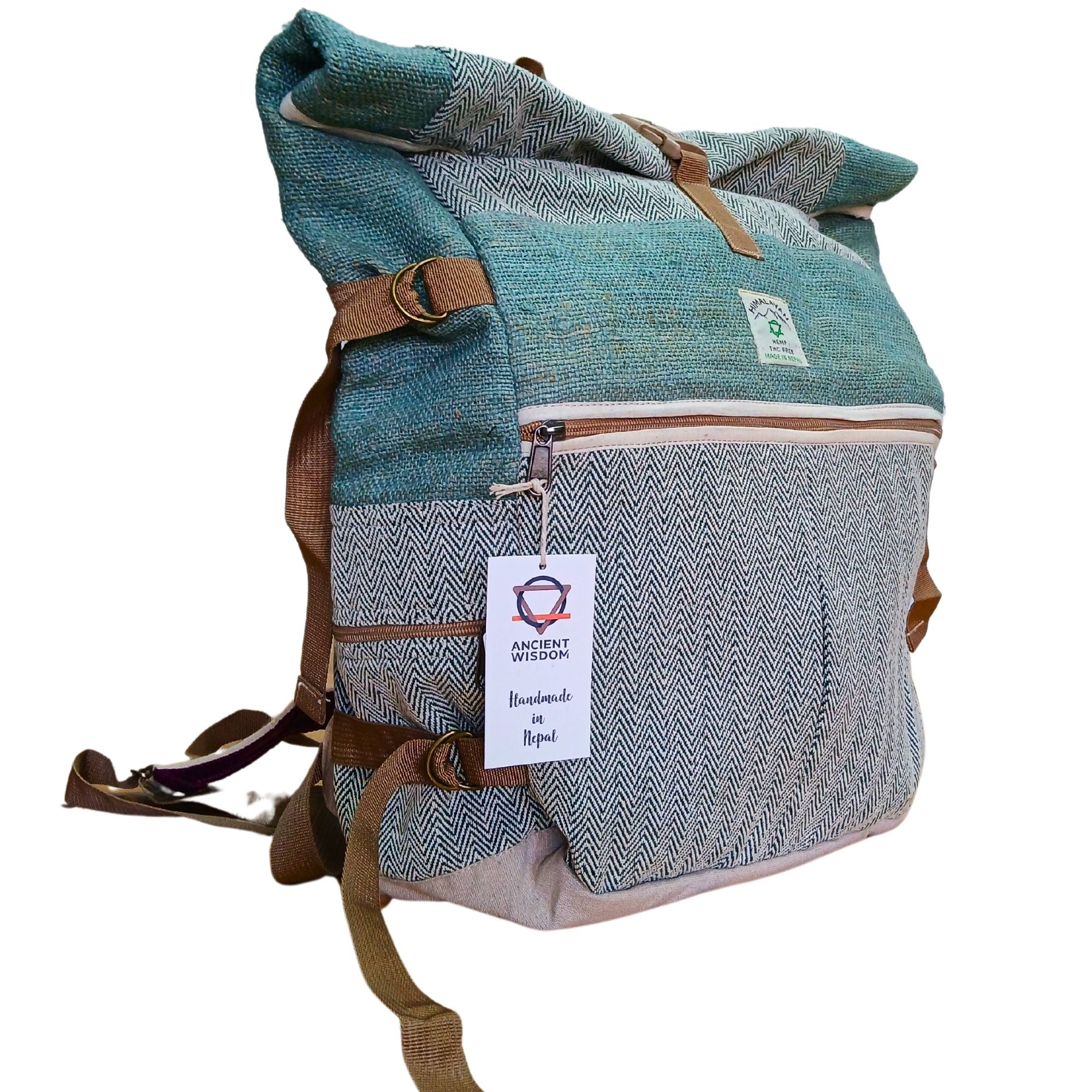 Rolling Hemp Trekkers Backpack ~ Sage or Sunset Orange
