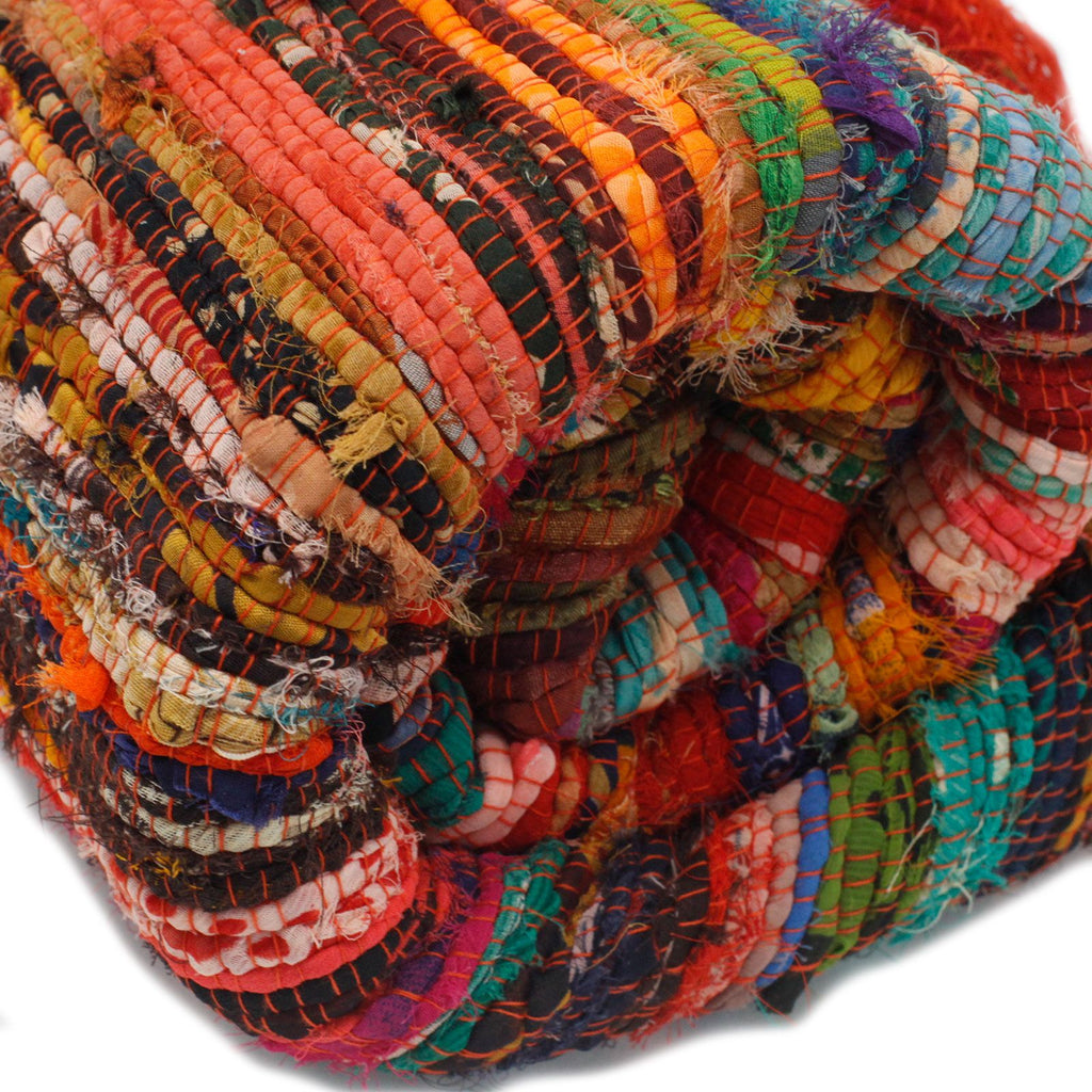 Ancient Wisdom Luxury Rag Rug ~ Orange