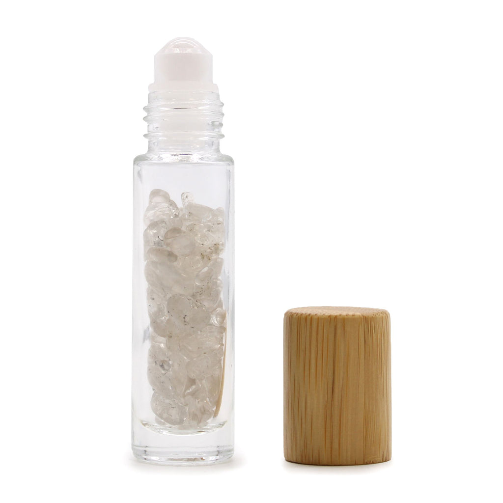 Rock Quartz ~ Empty Gemstone Roller Bottle