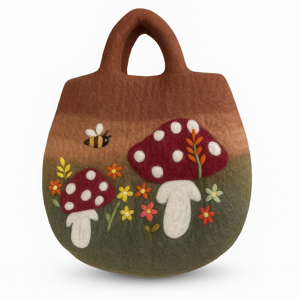 Felted Bag ~ Mushroom Garden