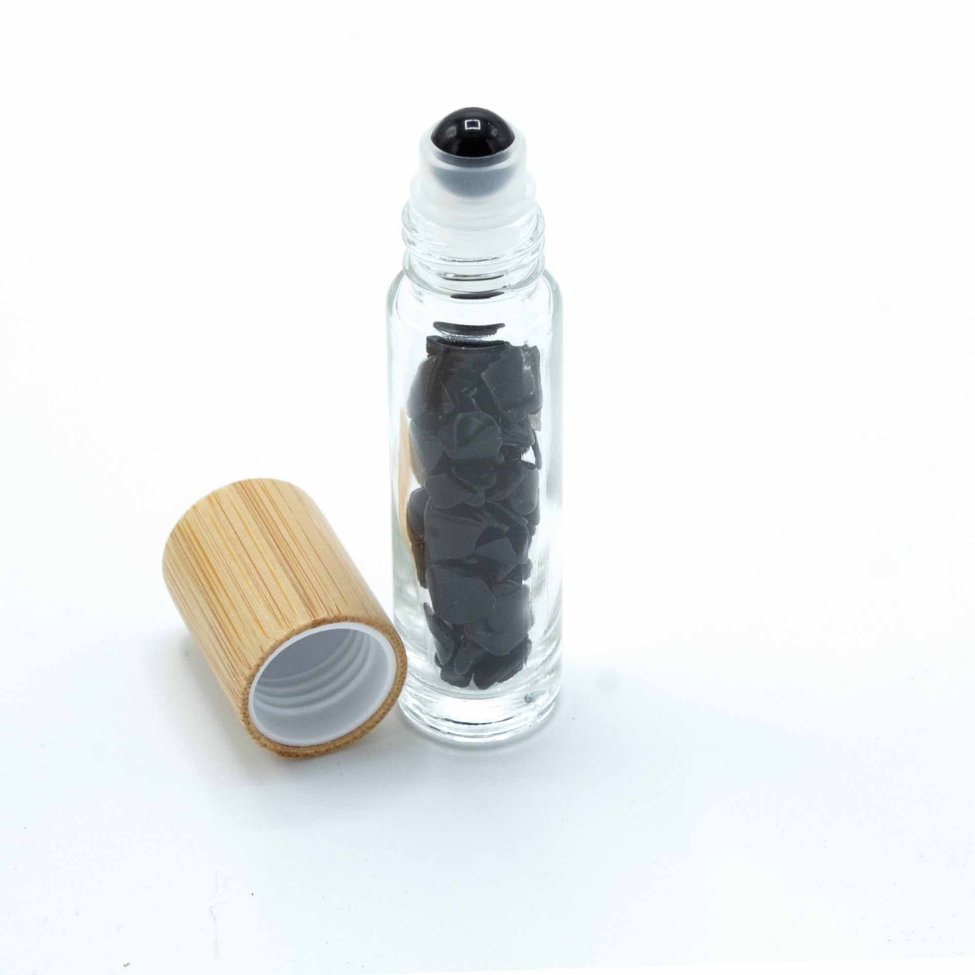 Black Tourmaline ~ Empty Gemstone Roller Bottle