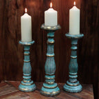 Turquoise & Gold Candlestick Stand ~ Large