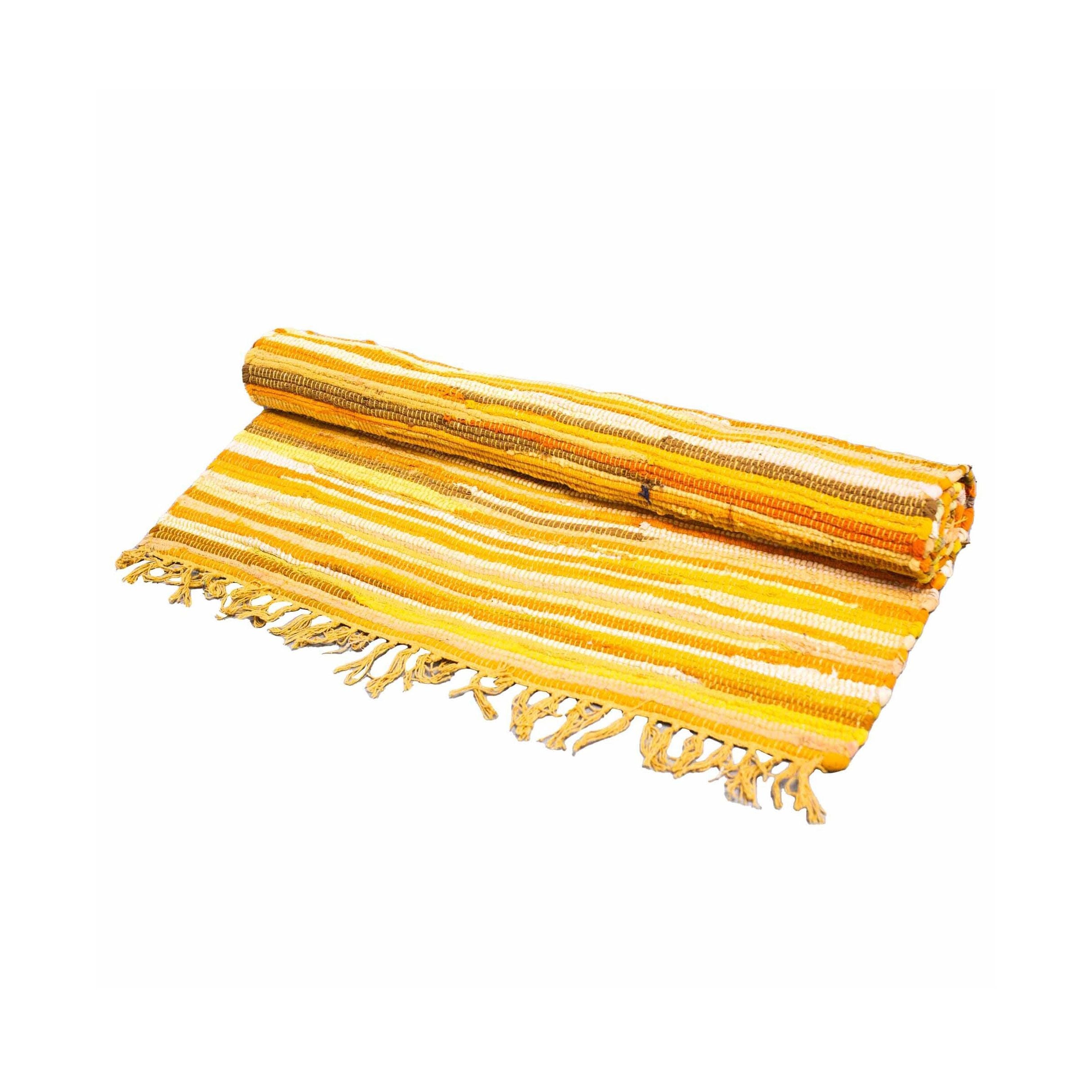Sunrise Orange Rag Rug ~  Small