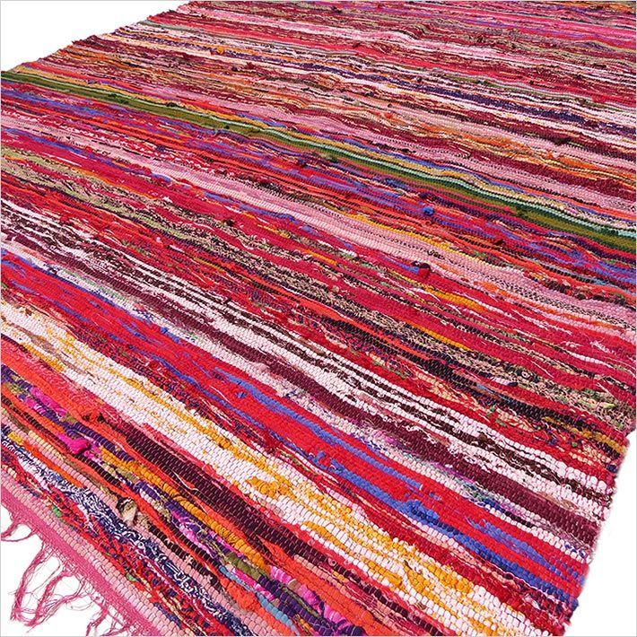 Ancient Wisdom Luxury Rag Rug ~ Red