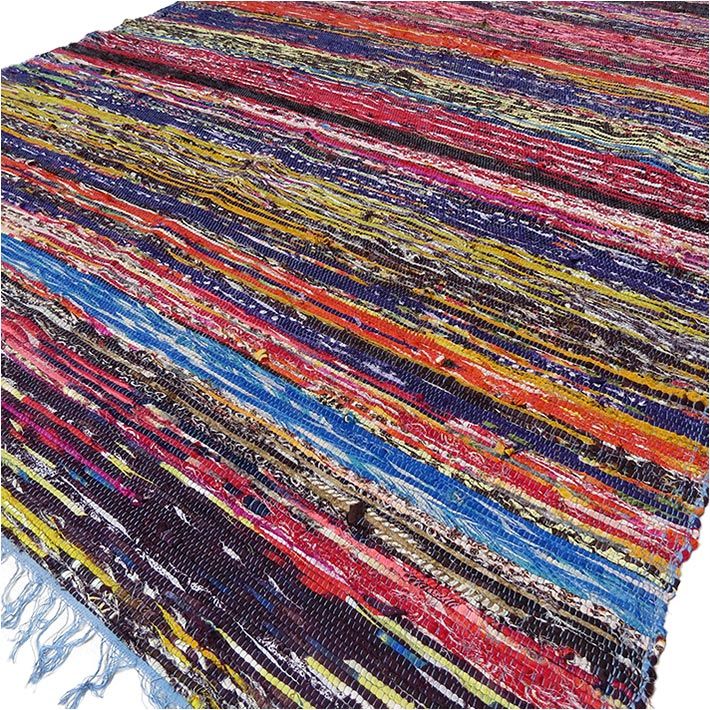 Ancient Wisdom Luxury Rag Rug ~ Blue