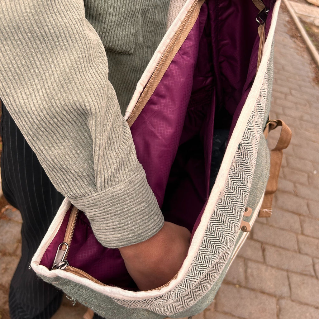 Rolling Hemp Trekkers Backpack ~ Sage or Sunset Orange
