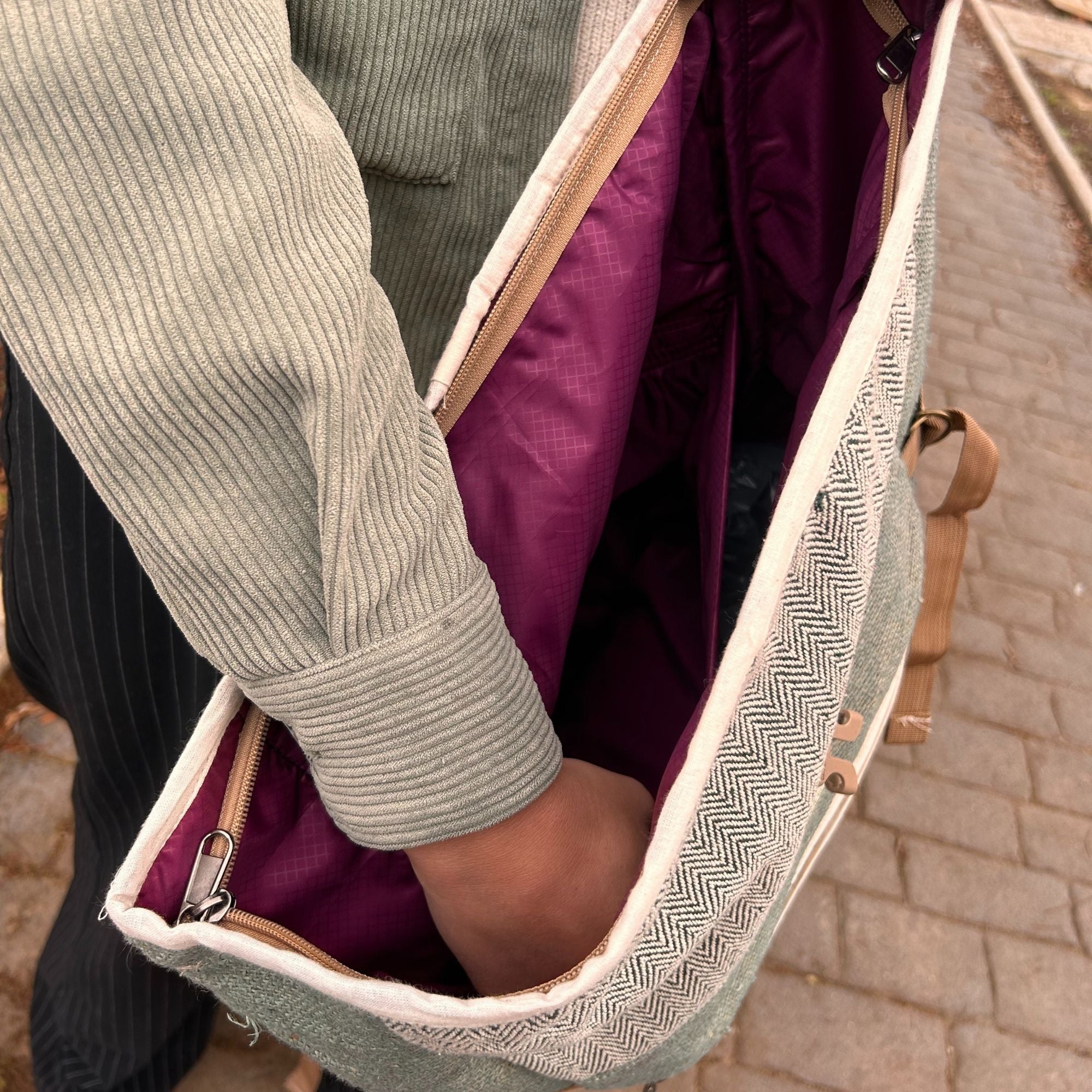 Rolling Hemp Trekkers Backpack ~ Sage or Sunset Orange