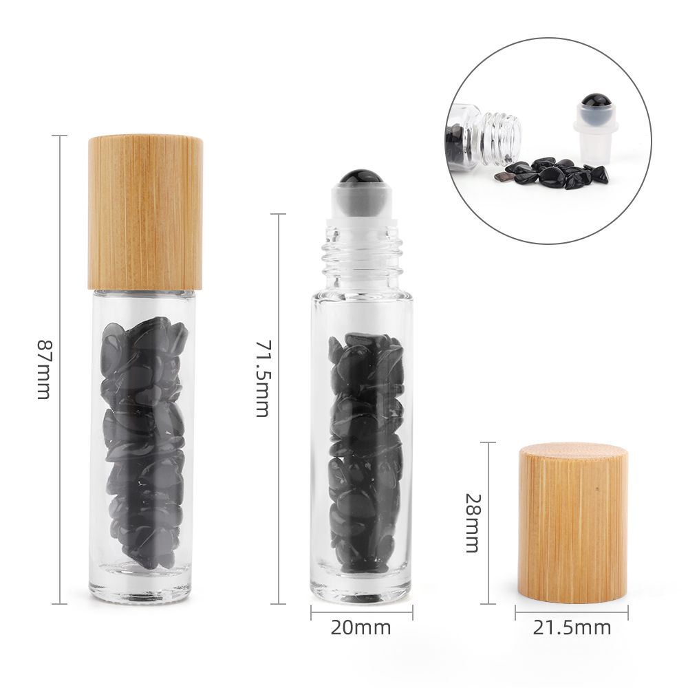 Black Tourmaline ~ Empty Gemstone Roller Bottle