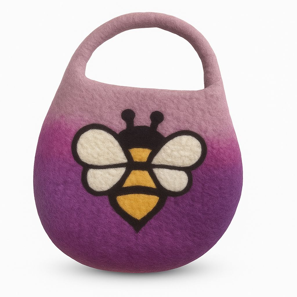 Whimsical Water Felted Bee Bags