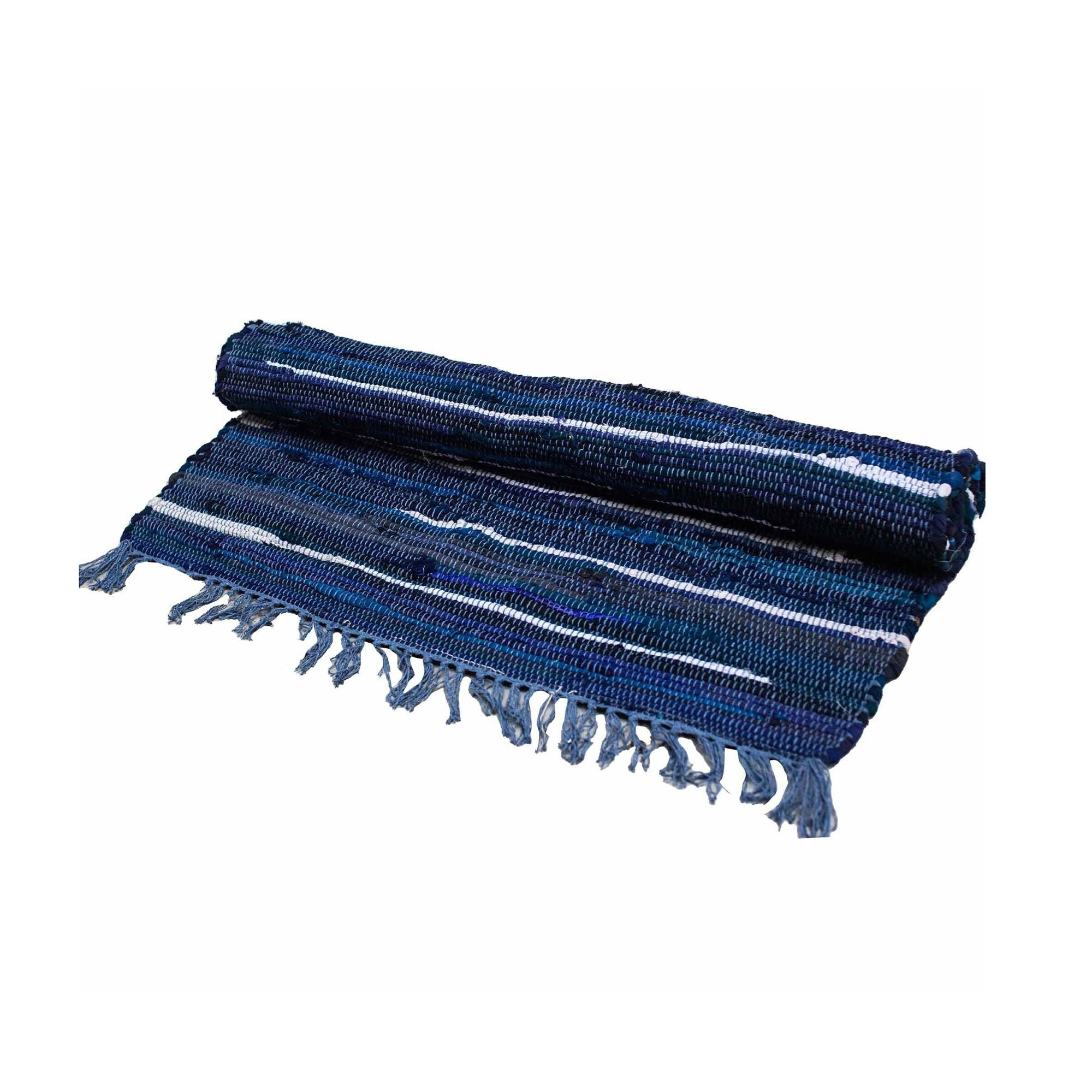 Moody Charcoal Greys Rag Rug ~ Small