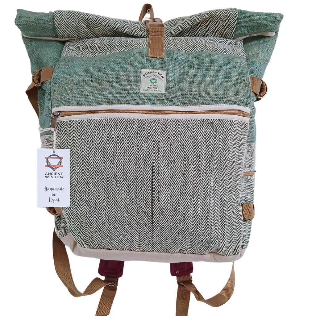 Rolling Hemp Trekkers Backpack ~ Sage or Sunset Orange