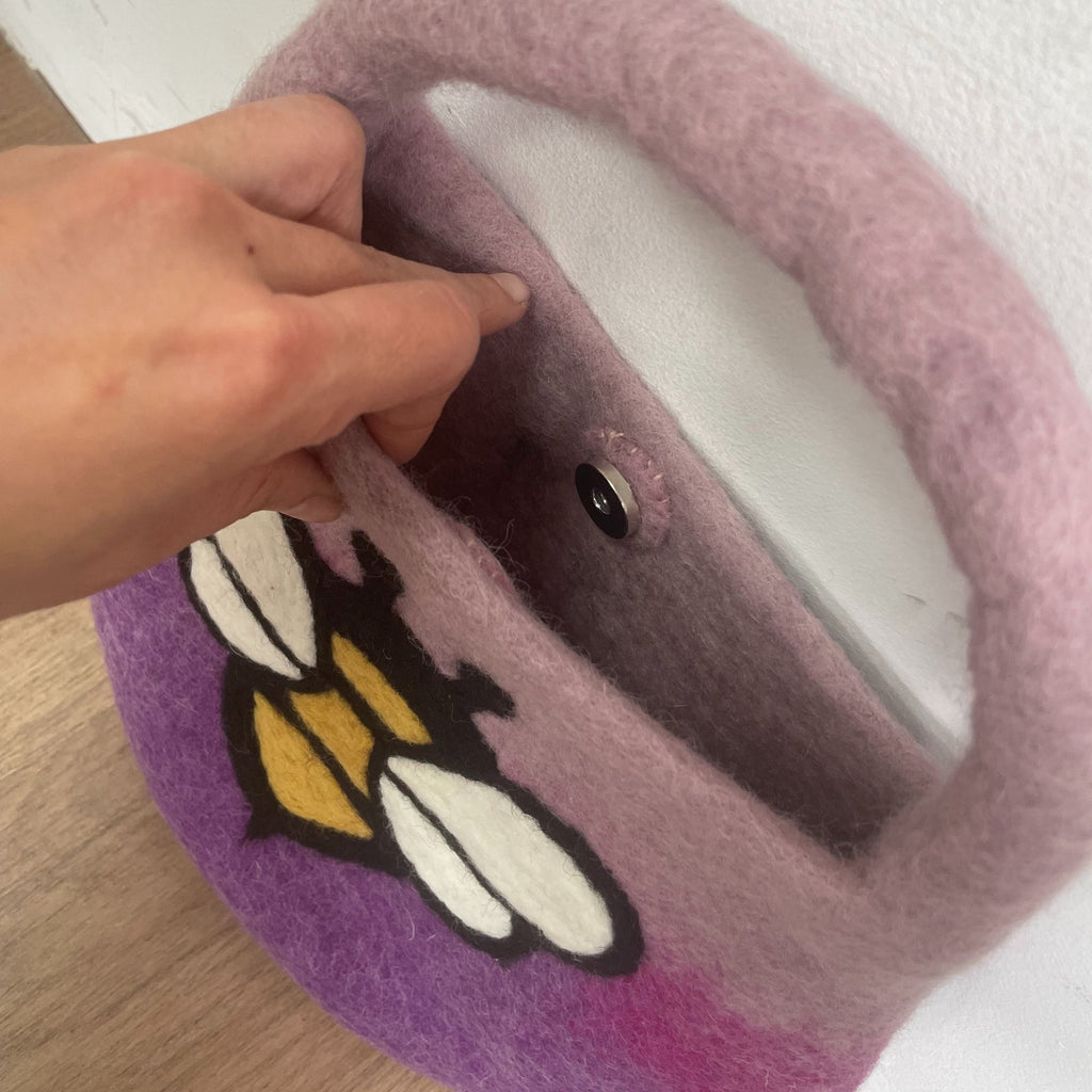Whimsical Water Felted Bee Bags