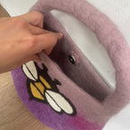 Whimsical Water Felted Bee Bags