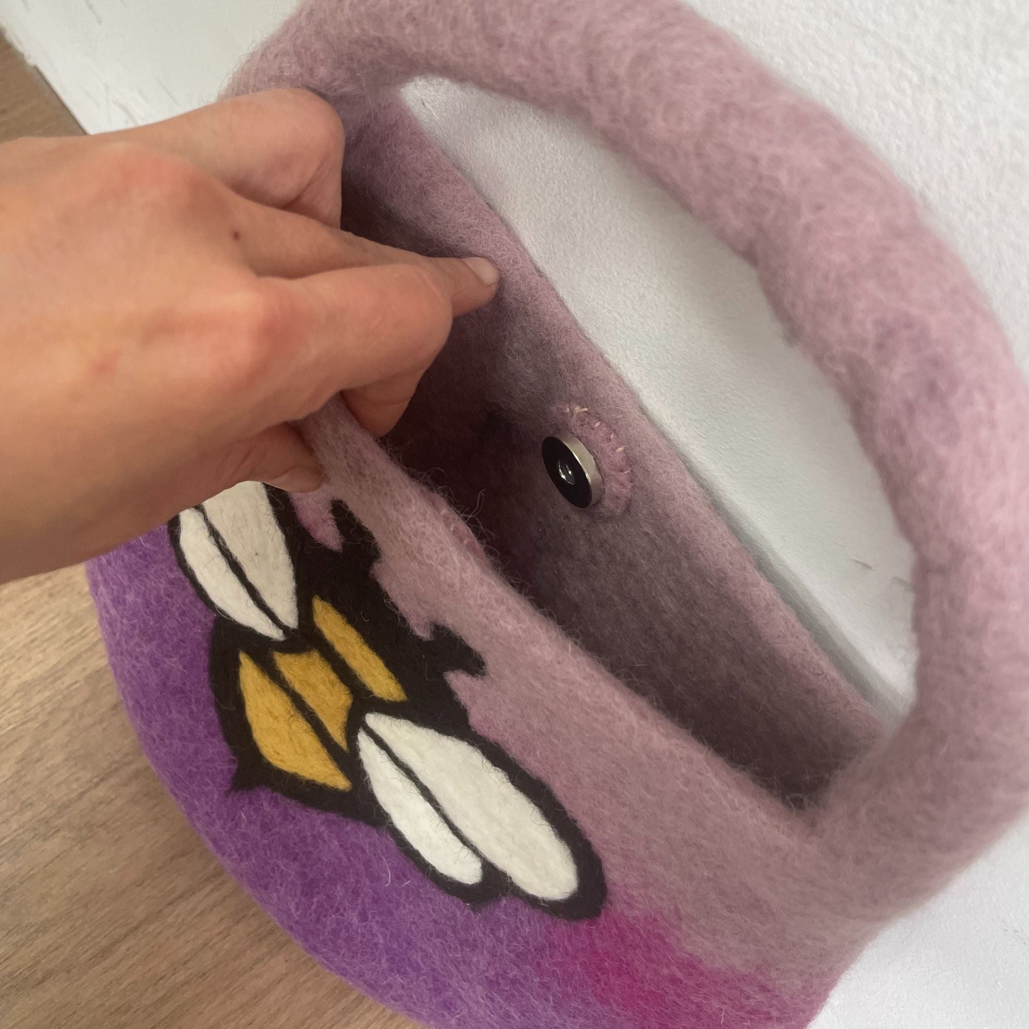 Whimsical Water Felted Bee Bags