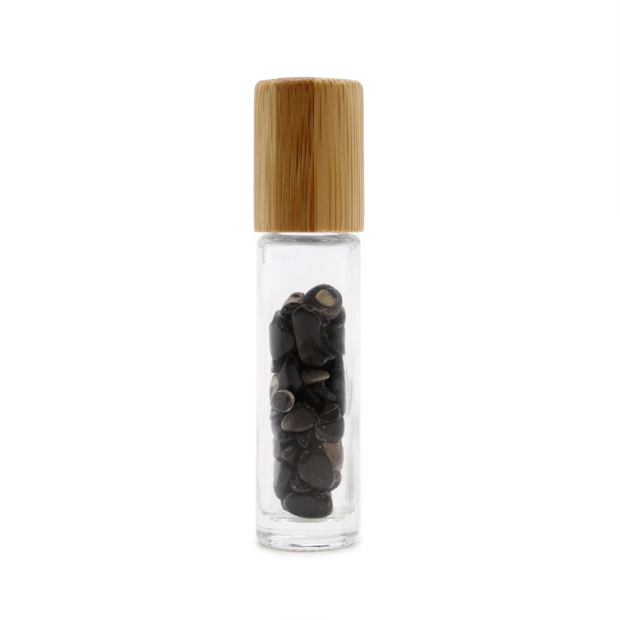 Black Tourmaline ~ Empty Gemstone Roller Bottle