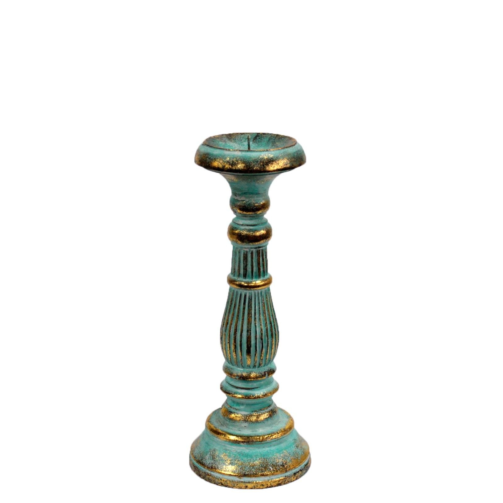 Turquoise & Gold Candlestick Stand ~ Small