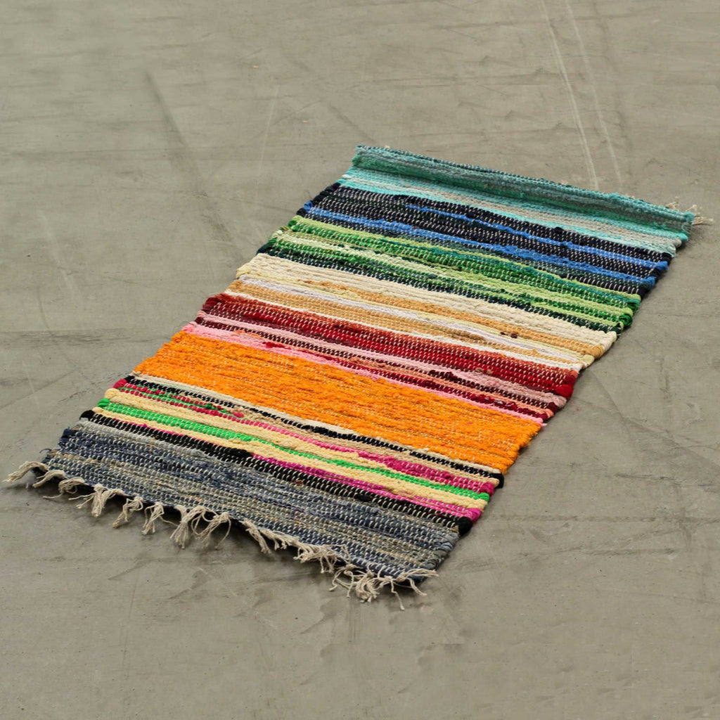 Rainbow Colours Rag Rug ~ Small
