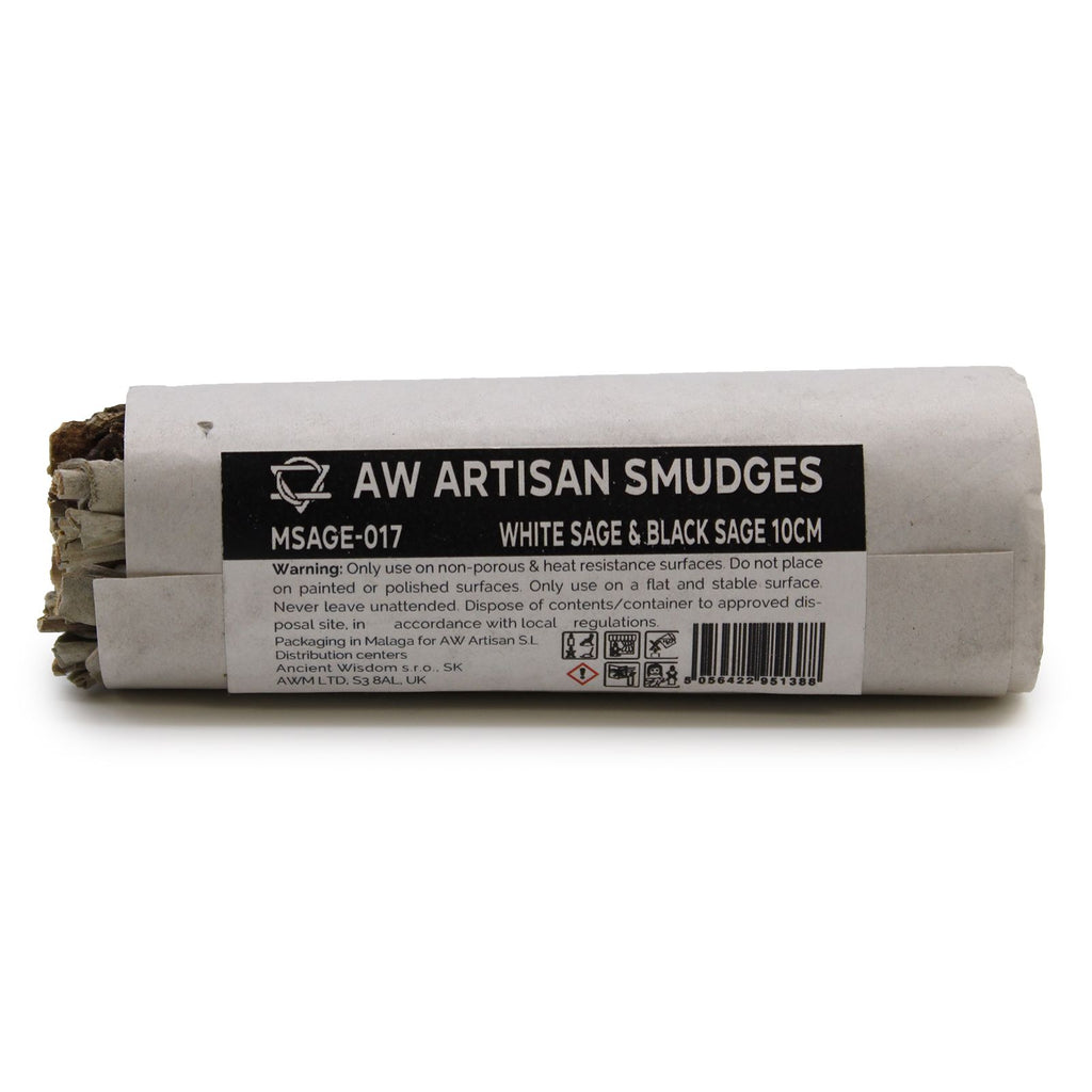 White Sage & Black Sage Smudge Stick ~ 10cm
