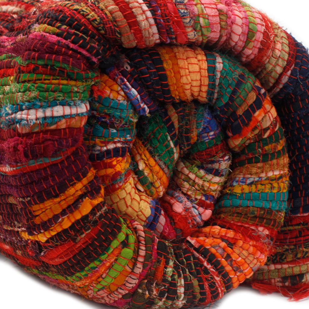 Ancient Wisdom Luxury Rag Rug ~ Red
