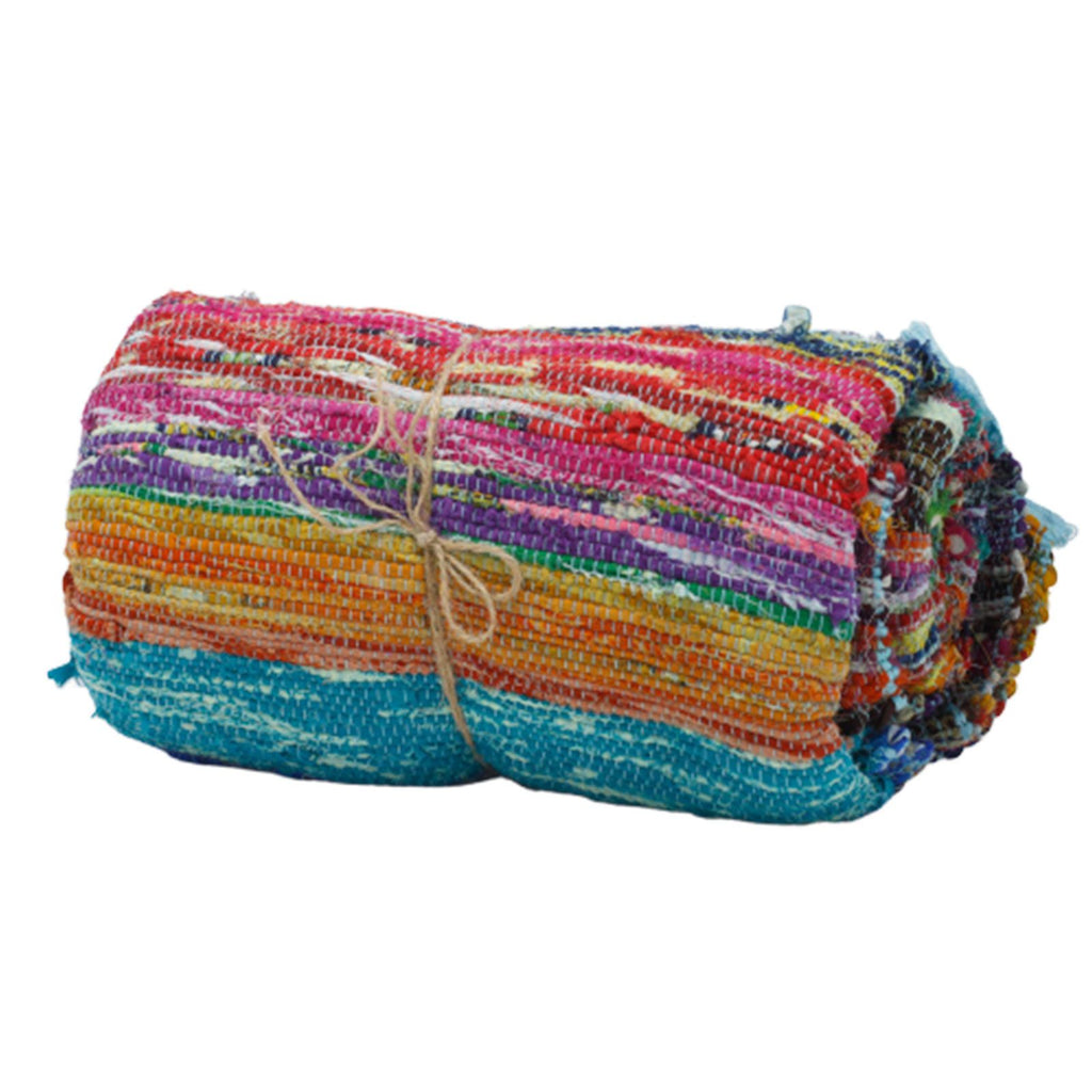 Ancient Wisdom Luxury Rag Rug ~ Blue