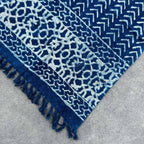 Handmade Indigo Seedha Arrows Throw ~ 170x120cms