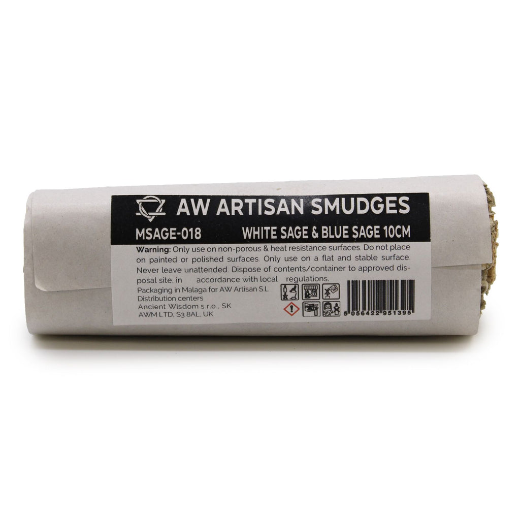 White Sage & Blue Sage Smudge Stick ~ 10cm