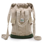 Nepalese Drawstring Daypack ~ Natural Hemp & Cotton