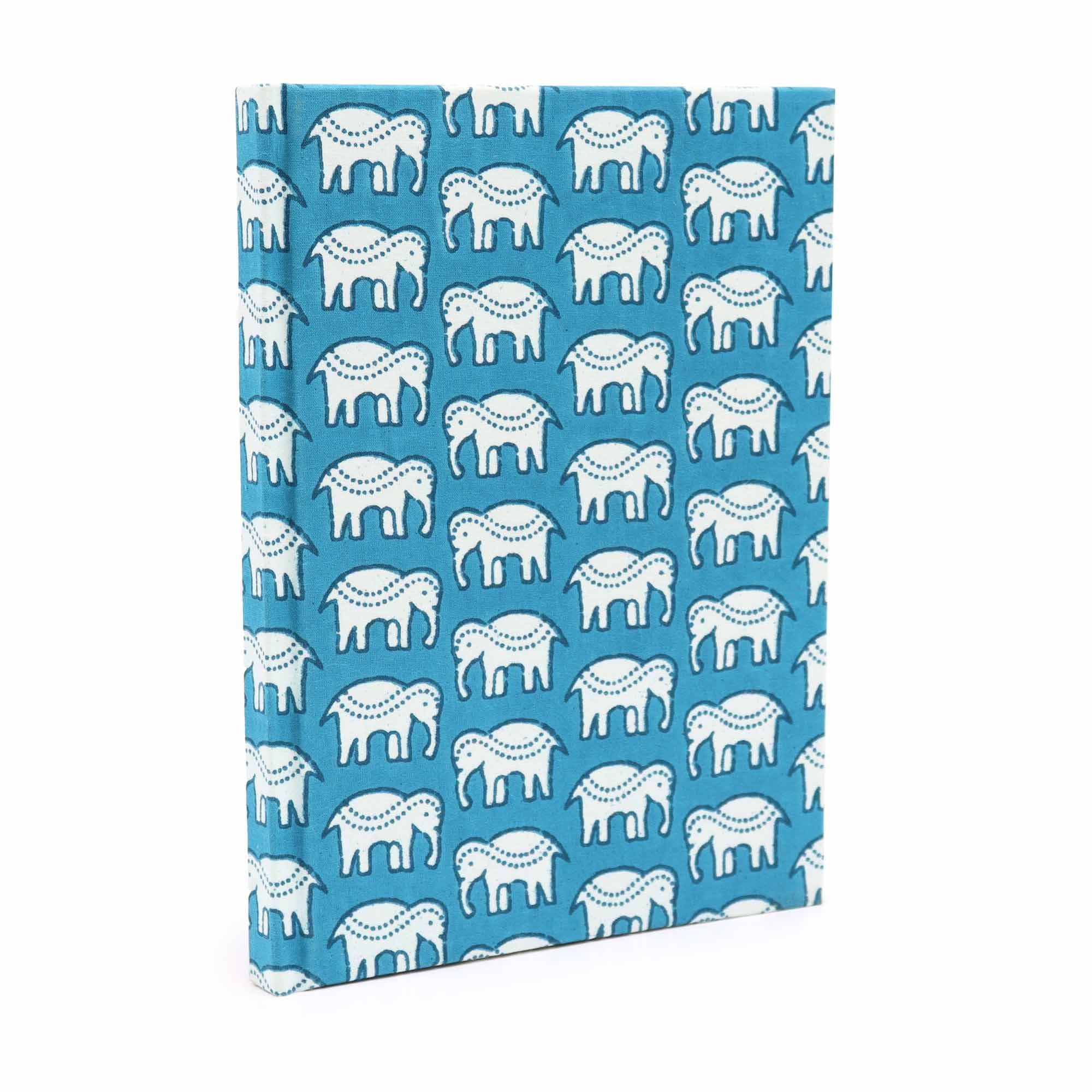 Handmade Notebook ~ Blue Elephants