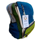Boxy Hemp Backpack - Large ~ Teal & Sage