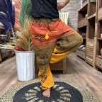 Orange Yoga and Festival Pants Himalayan Print