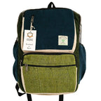 Boxy Hemp Backpack - Large ~ Teal & Sage