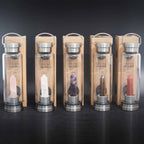 Invigorating Red Jasper Crystal Infused Glass Water Bottle