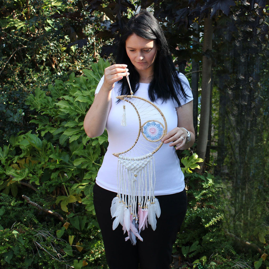 Macrame Moon Protection Dream Catcher