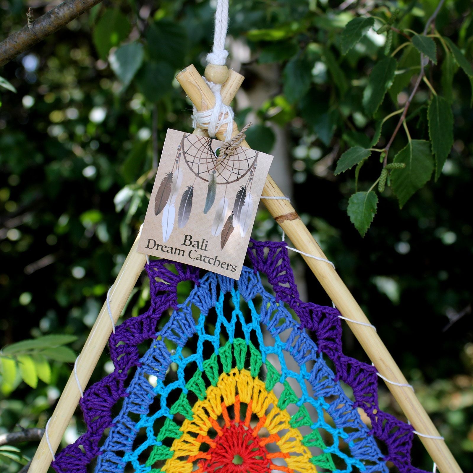 Pyramid Dream Catcher ~ Rainbow