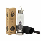 Relaxing Amethyst Crystal Infused Glass Water Bottle