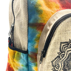 Large Hemp Backpack - Tie Dye Mandala