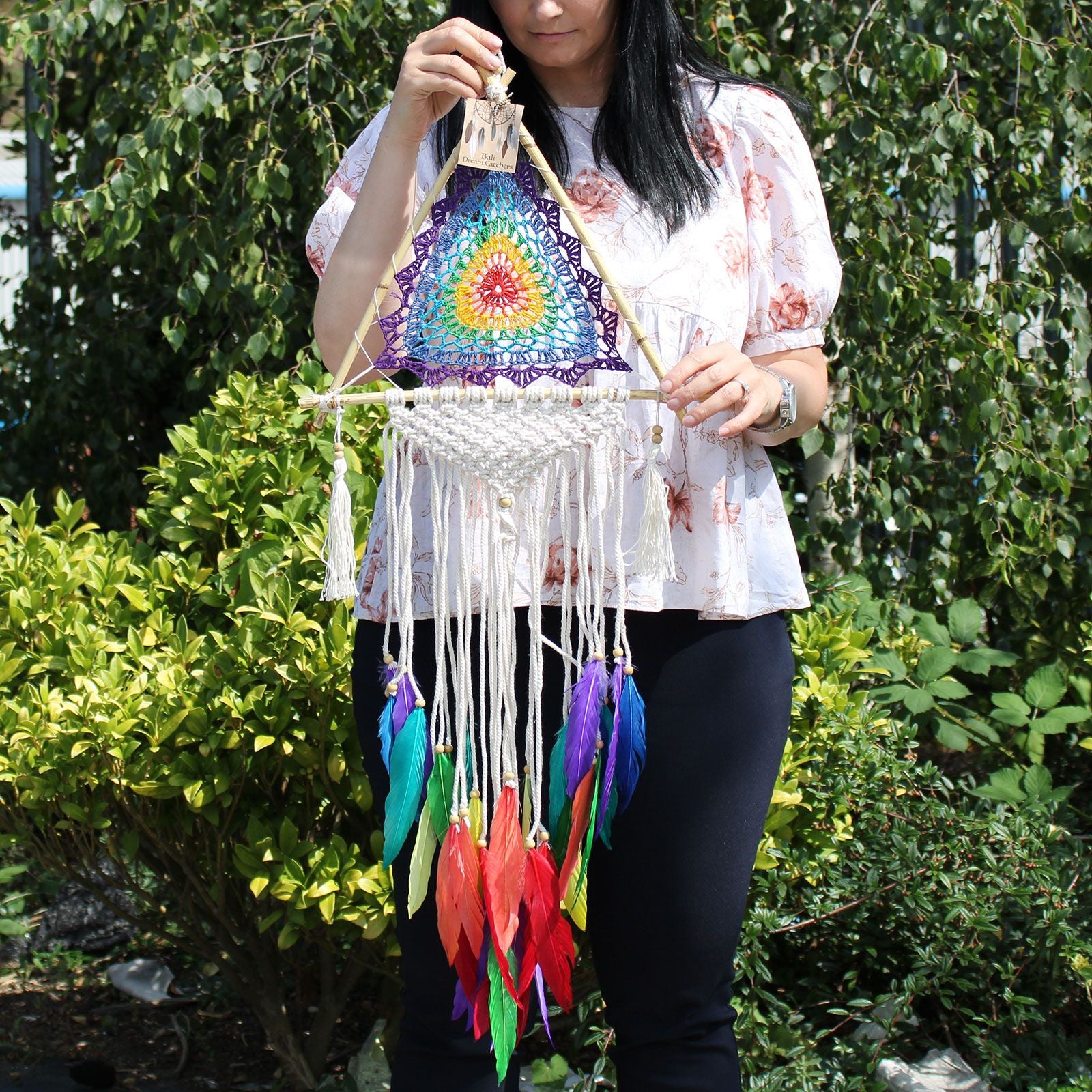 Pyramid Dream Catcher ~ Rainbow