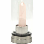 Rejuvenating Rose Quartz Crystal Infused Glass Water Bottle