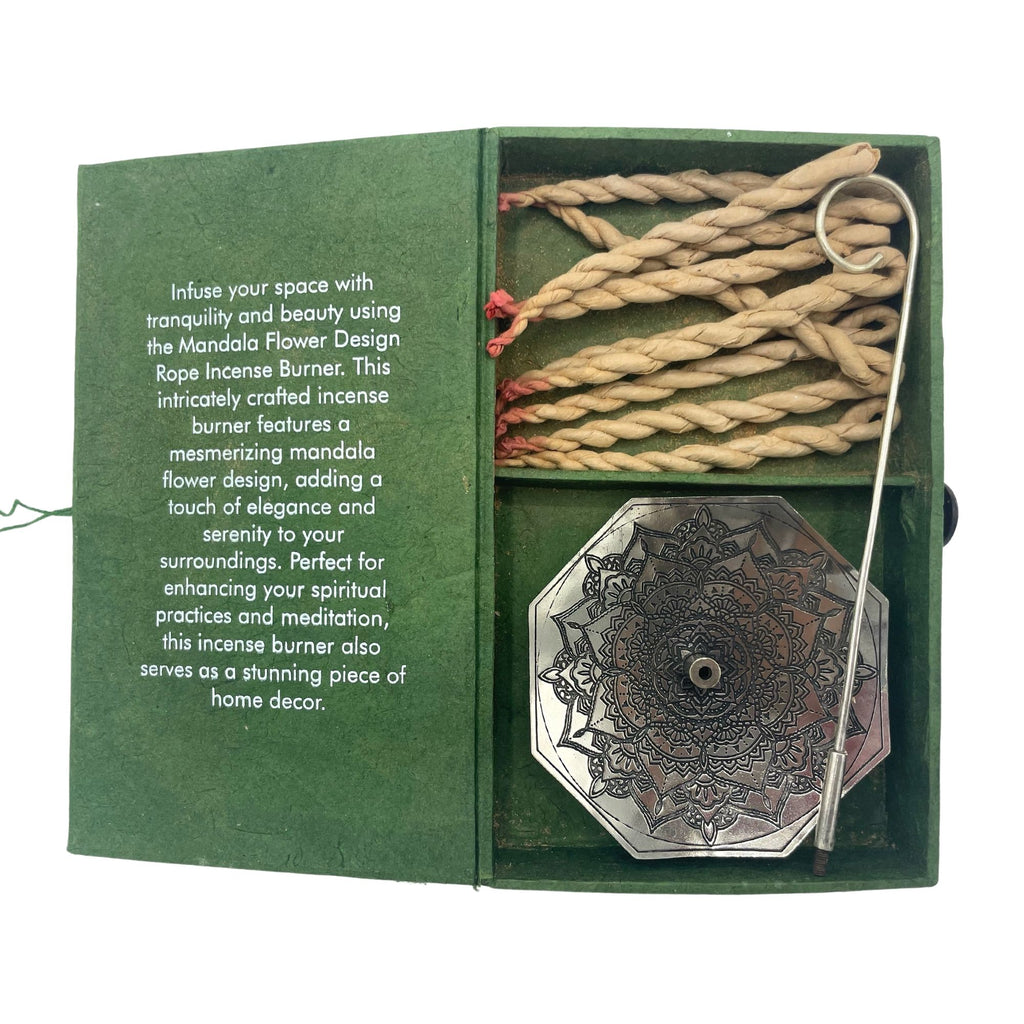 Mandala Flower Rope Incense and Holder Set