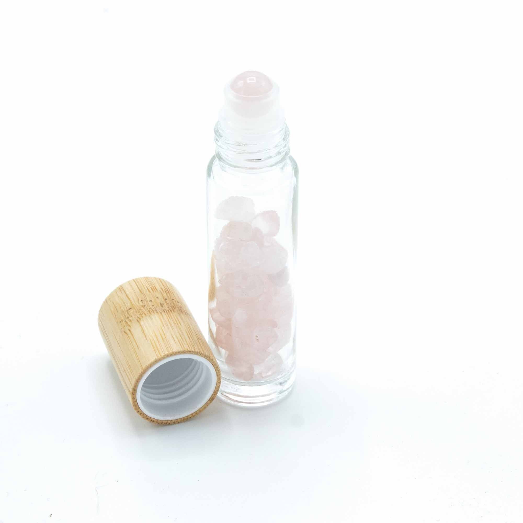 Rose Quartz ~ Empty Gemstone Roller Bottle