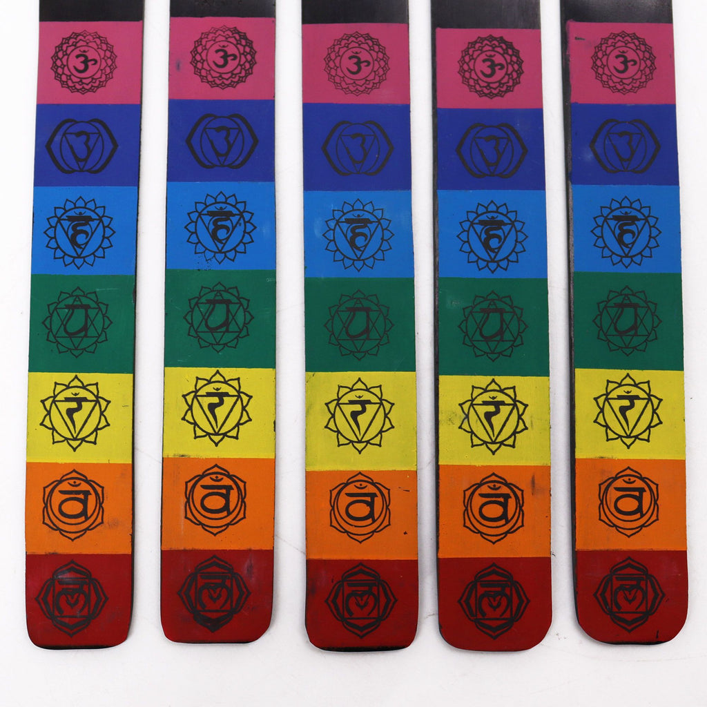 Ancient Wisdom Chakra Colour Wooden Incense Holder
