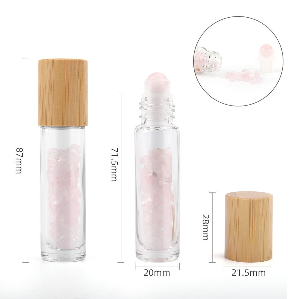 Rose Quartz ~ Empty Gemstone Roller Bottle