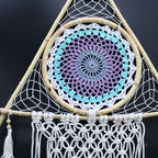 Macrame Protection Dream Catcher ~ White and Turquoise