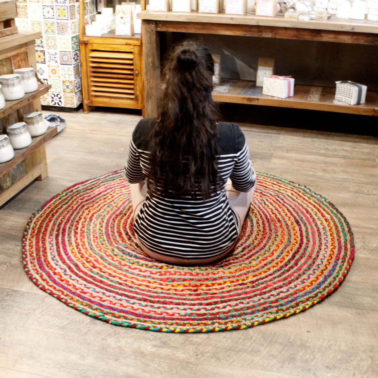 Ancient Wisdom Jute Rug ~ Round 150cms