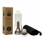 Invigorating Red Jasper Crystal Infused Glass Water Bottle