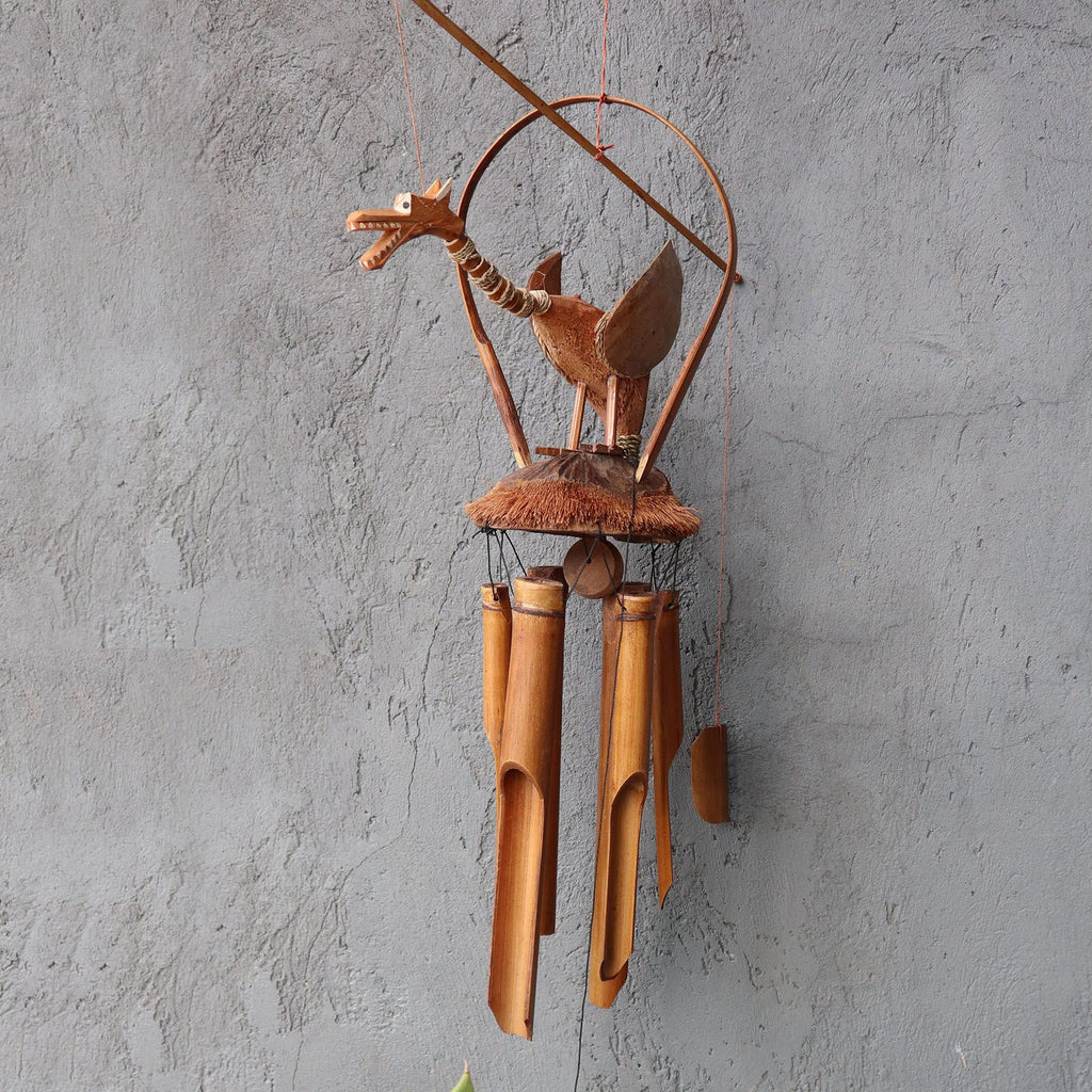 Bamboo Coconut Dragon Windchime