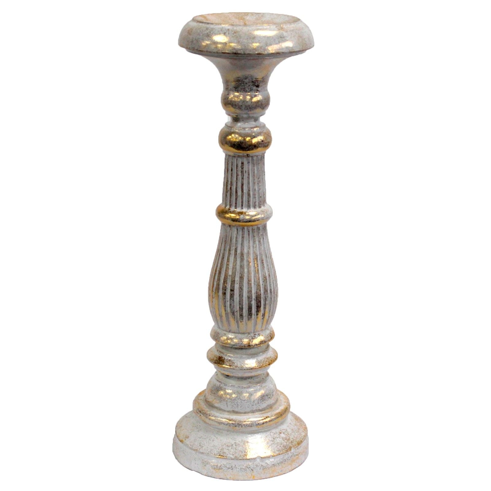 White & Gold Candlestick Stand ~ Large